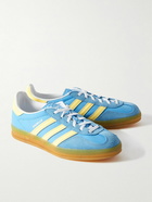 adidas Originals - Gazelle Indoor Leather and Suede-Trimmed Shell Sneakers - Blue