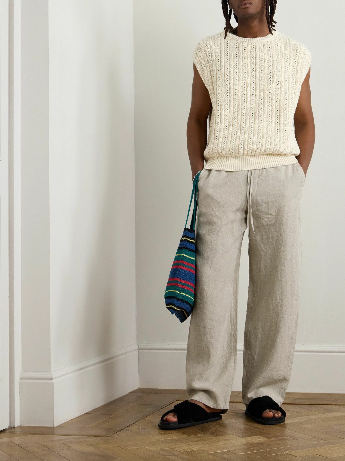 A Kind Of Guise - Vinay Garment-Dyed Ribbed-Knit Cotton Vest - Neutrals
