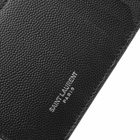 Saint Laurent Men's Grain Leather Zip Card Case in Black