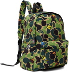 BAPE Khaki New ABC Milo All Friends Medium Backpack