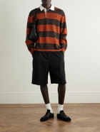BODE - Logo-Embroidered Striped Wool Polo Shirt - Brown