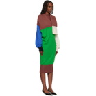 ISSEY MIYAKE Brown & Green November Sleeves Collection Midi Dress
