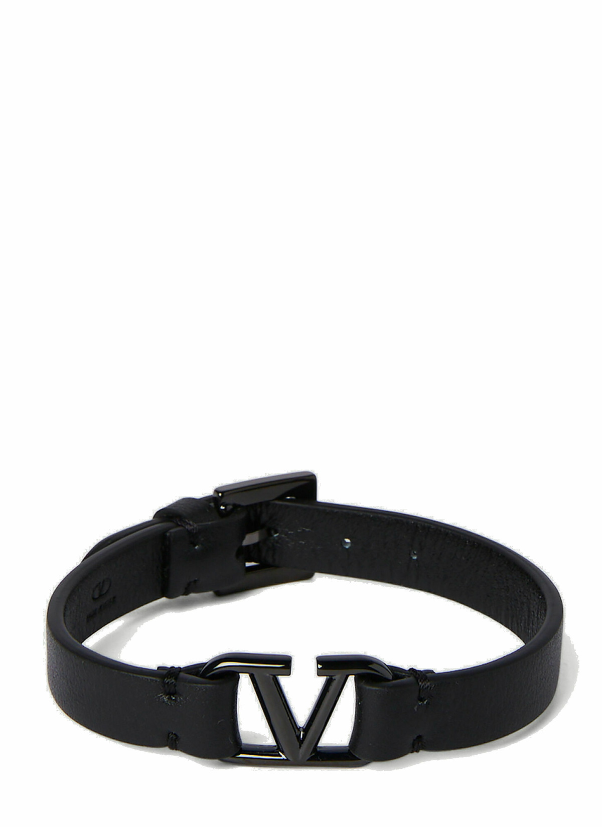 Valentino - VLogo Leather Bracelet in Black Valentino