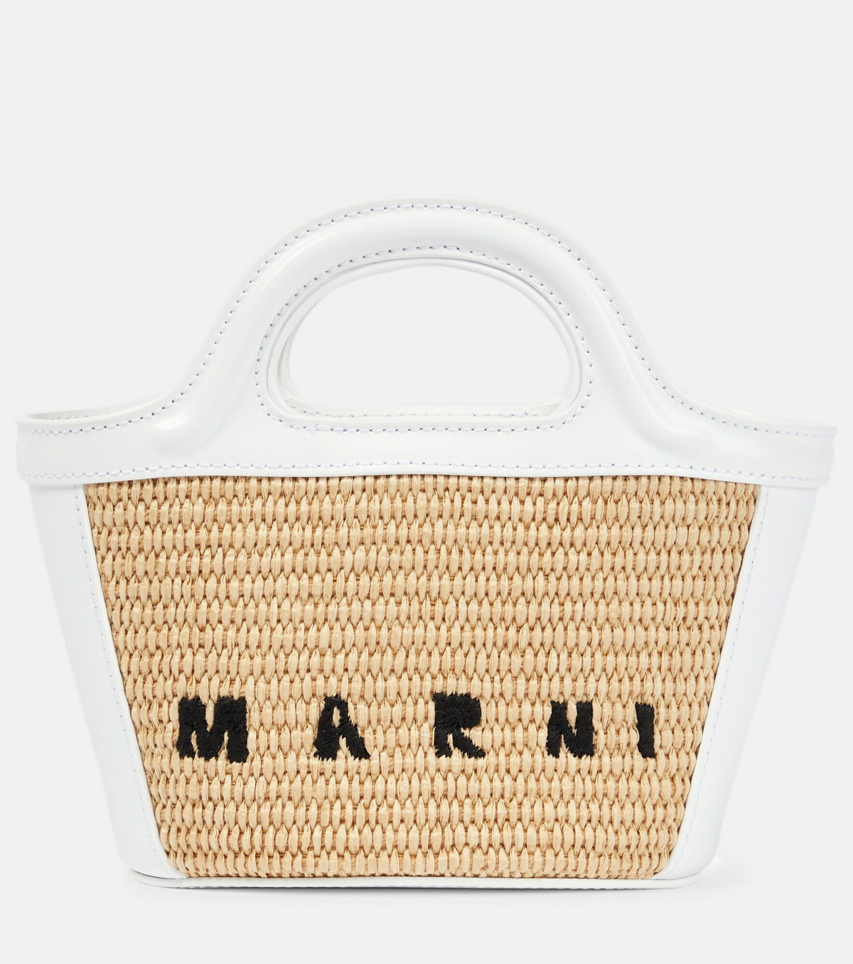 Marni Tropicalia Summer Bag Tropicalia Micro Bags Marni Beige And Lily  Tropicalia Bag In Raffia With Handles, Shoulder Strap And Fabric Lining