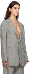 R13 Gray Raw Cut Blazer