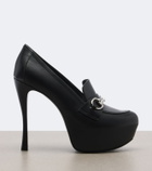 Gucci Fame Horsebit leather platform pumps
