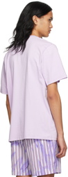 MSGM Purple Cotton Logo T-Shirt