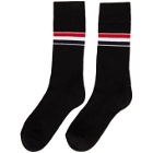 Thom Browne Black RWB Stripe Mid-Calf Athletic Socks