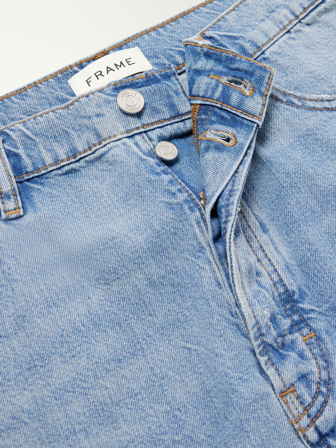 FRAME - Frayed Denim Shorts - Blue