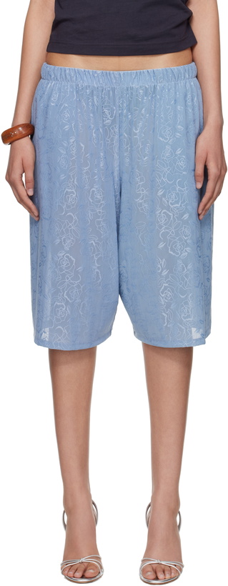 Photo: Conner Ives SSENSE Exclusive Blue Lace Basketball Shorts