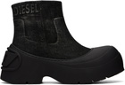 Diesel Black D-Donald Denim Ankle Boots