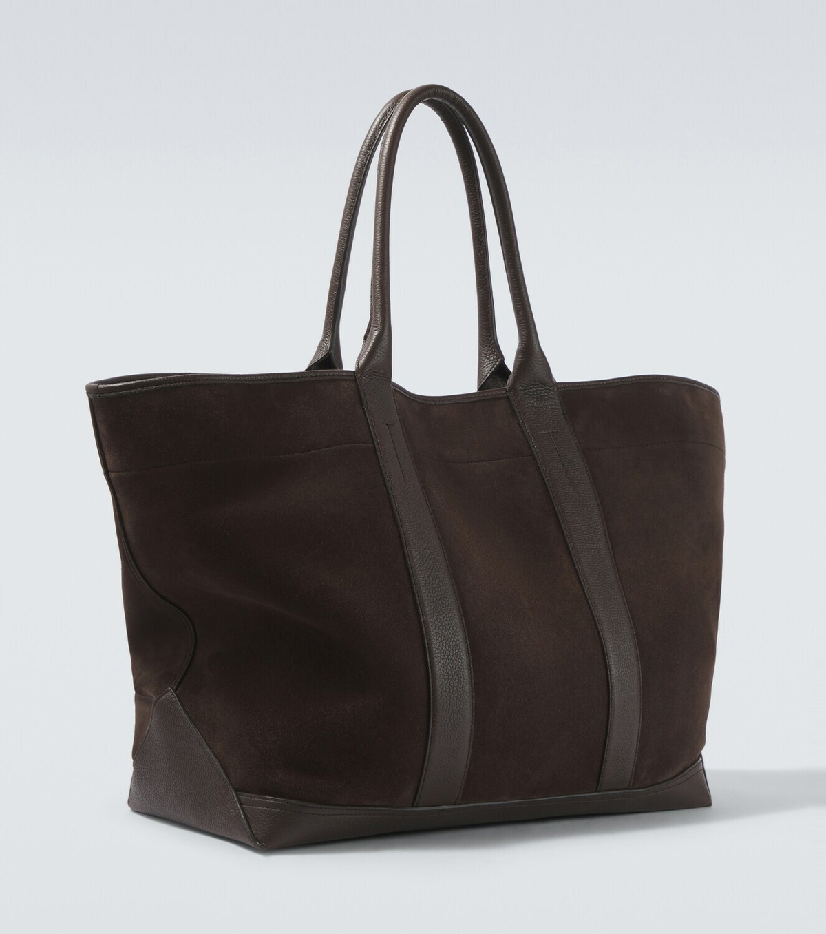 Tom Ford Leather-trimmed suede tote bag