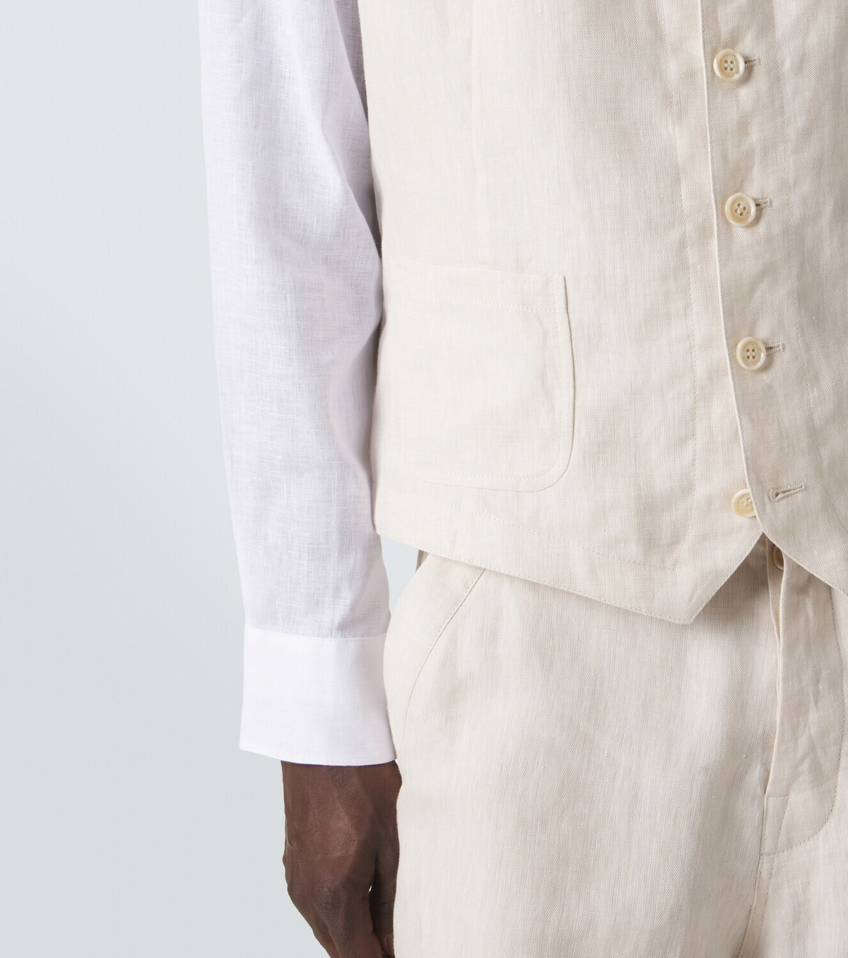 Brunello Cucinelli Herringbone linen vest