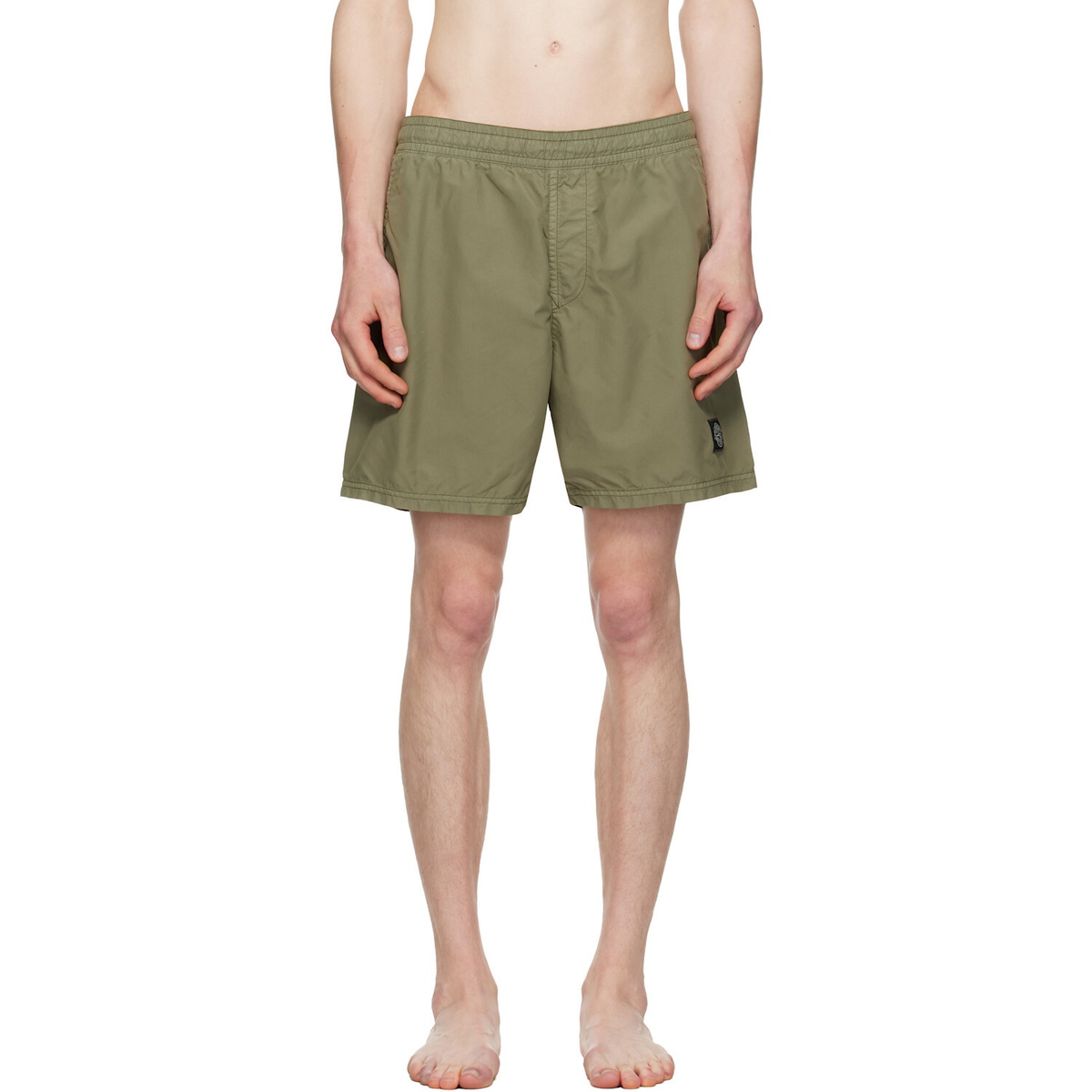 Stone Island Khaki B100B09 Brushed Nylon Swim Shorts