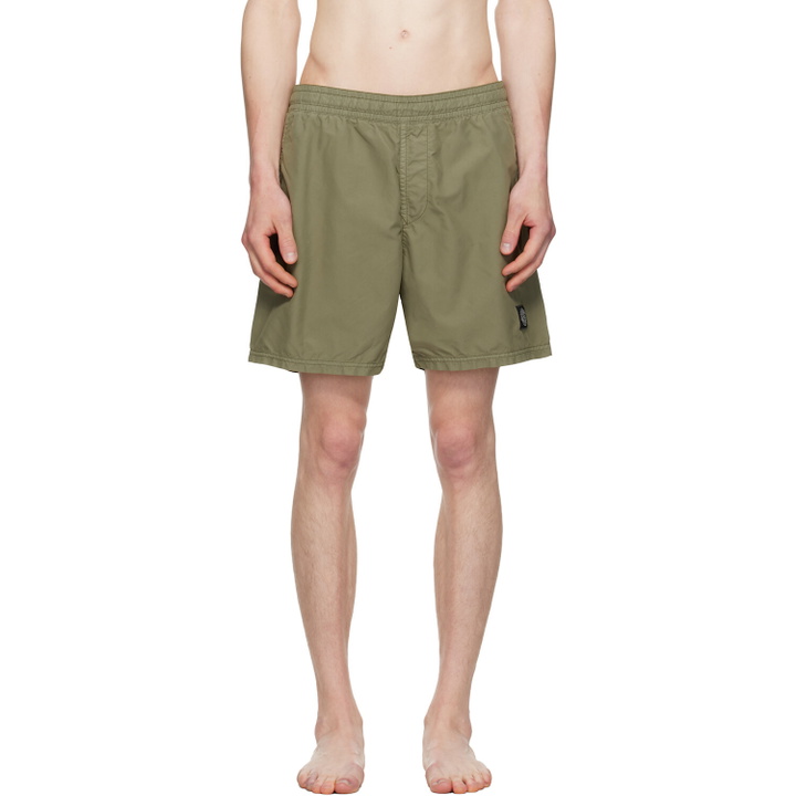 Photo: Stone Island Khaki B100B09 Brushed Nylon Swim Shorts