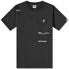 Men's AAPE Now Silicone Badge Pocket T-Shirt in Black