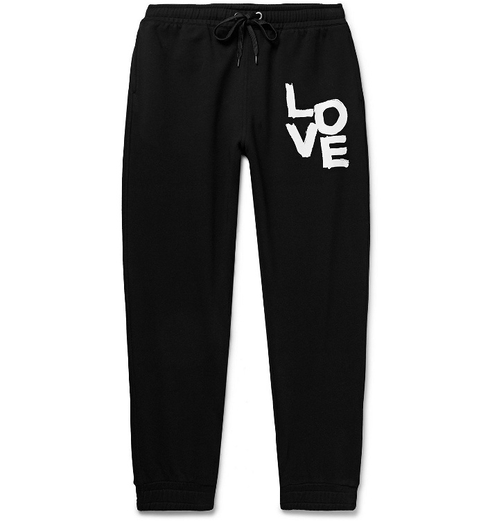 Photo: BURBERRY - Tapered Printed Loopback Cotton-Jersey Sweatpants - Black