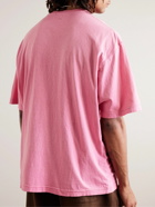 Acne Studios - Exford Logo-Appliquéd Garment-Dyed Cotton-Jersey T-Shirt - Pink