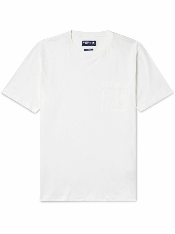 Photo: Vilebrequin - Titan Slim-Fit Logo-Embroidered Cotton-Jersey T-Shirt - White
