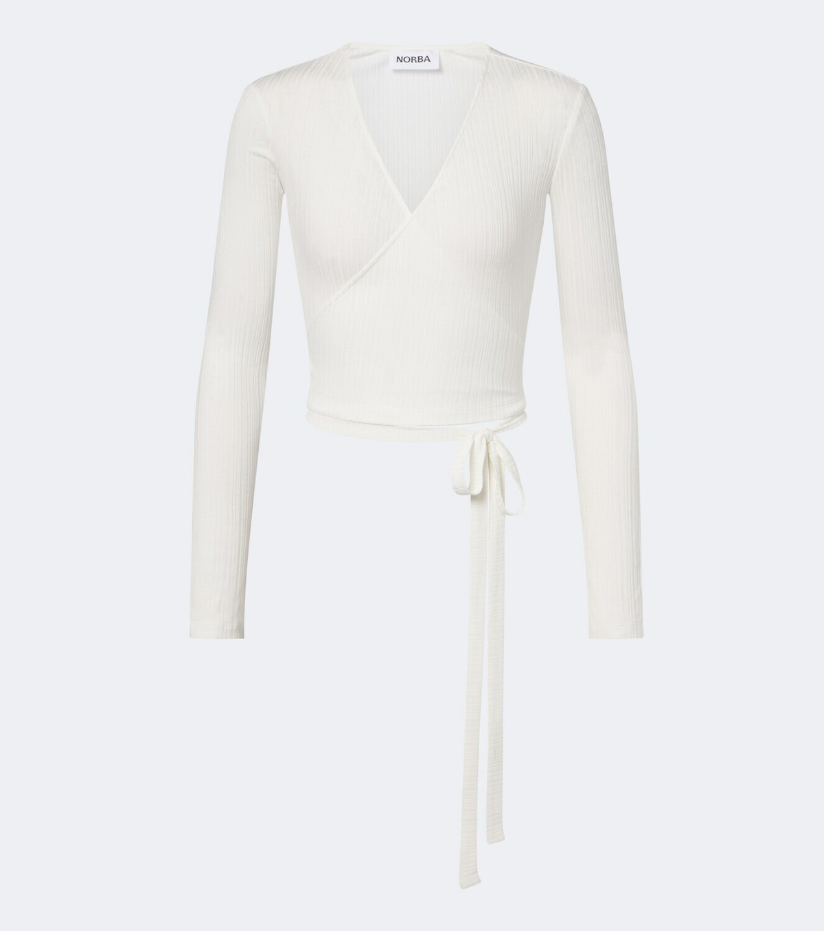 Norba Ribbed-knit wrap top