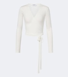 Norba Ribbed-knit wrap top