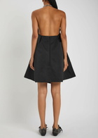 Simone Rocha Ruched Balloon Satin Mini Dress Black