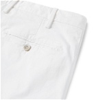 Isaia - Slim-Fit Stretch-Cotton Twill Bermuda Shorts - White