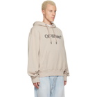 Off-White Beige Big Bookish Regular Hoodie