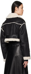 LVIR Black Paneled Faux-Leather Jacket