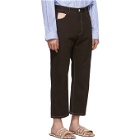 Marni Brown Contrast Stitching Jeans
