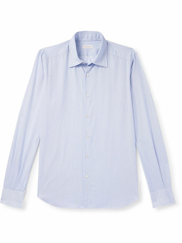 Photo: Incotex - Glanshirt Slim-Fit Striped Cotton-Twill Shirt - Blue