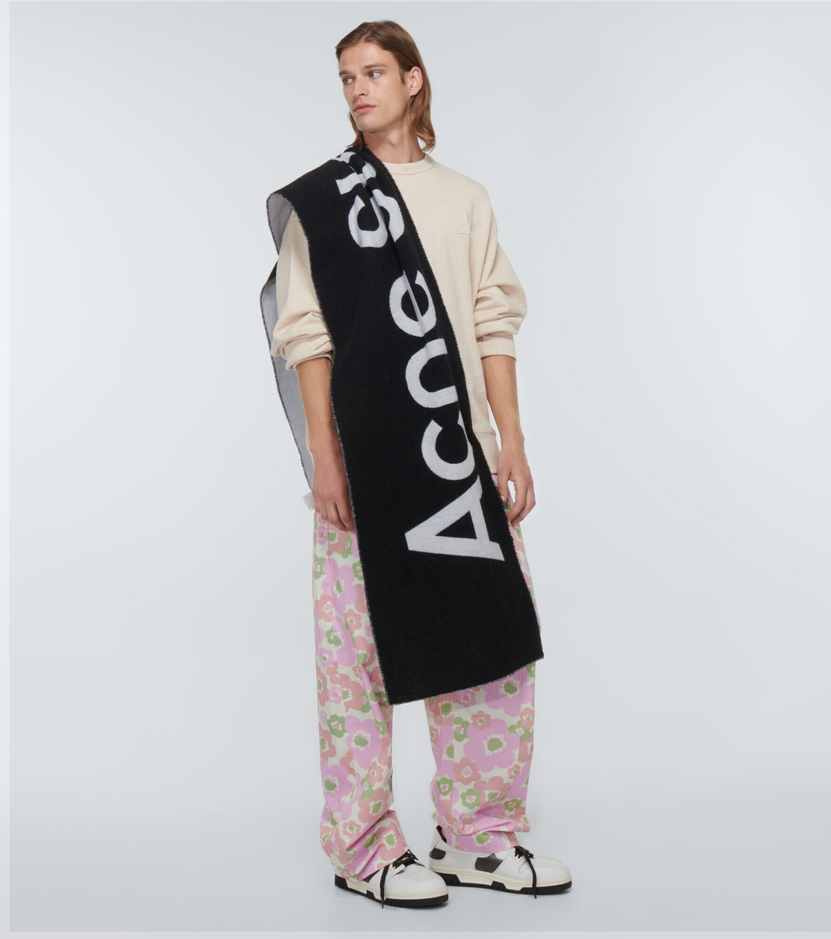 Acne Studios - Monogram jacquard scarf - Pink/light pink