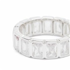 Hatton Labs Men's Emerald Cut Eternity Ring in Silver/White