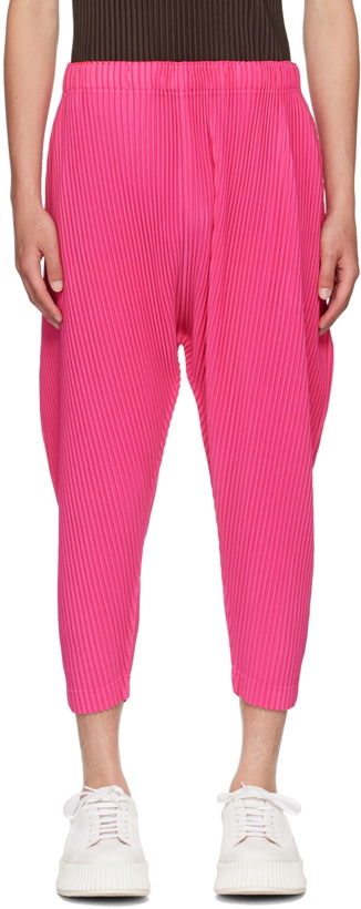 Photo: HOMME PLISSÉ ISSEY MIYAKE Pink Colorful Pleats Trousers