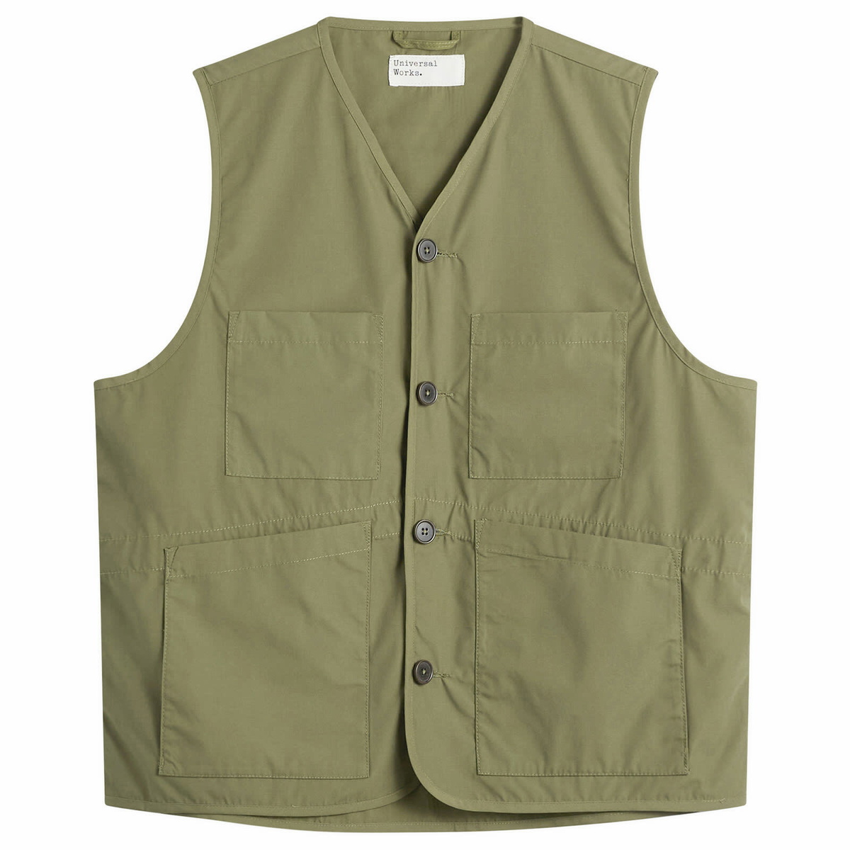 Universal Works Men's Recycled Poly Tech City Waistcoat in Olive