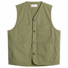 Universal Works Men's Recycled Poly Tech City Waistcoat in Olive