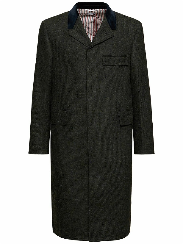 Photo: THOM BROWNE - Chesterfield Single Breasted Wool Coat