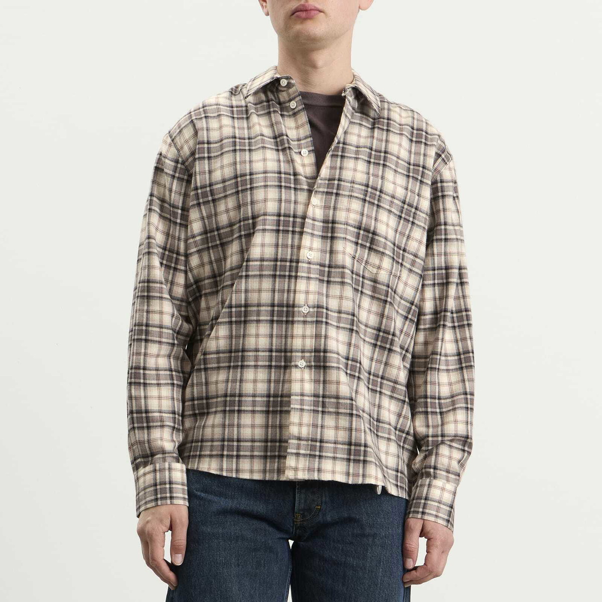 Jeanerica Men's Byron Shirt in Brown Flannel Check