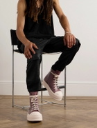 Rick Owens - Ramones Leather High-Top Sneakers - Red