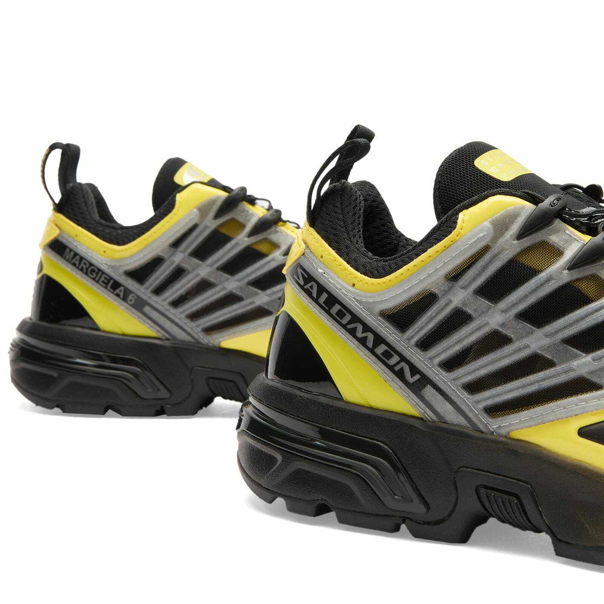 MM6 Maison Margiela Women's x Salomon ACS Pro 3 Sneakers in Black/Blazing Yellow/Silver