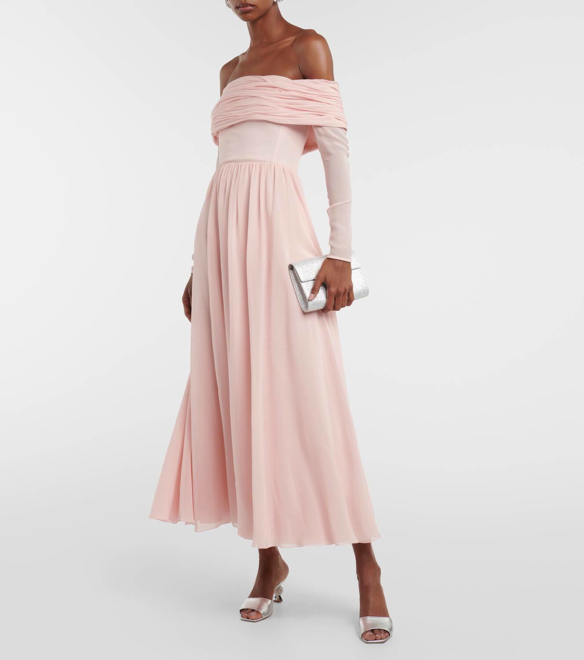 Giambattista Valli Off-shoulder silk georgette gown