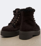 Gianvito Rossi Shearling-lined suede lace-up boots