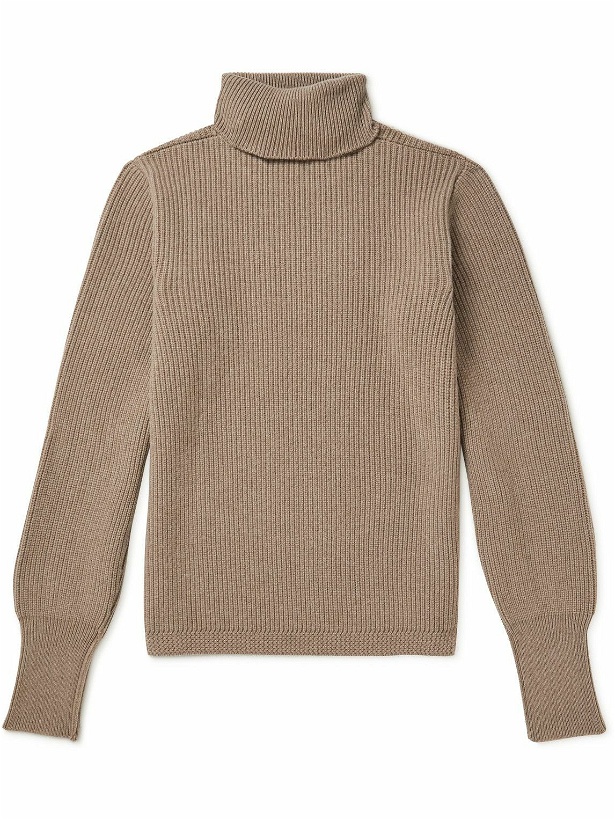 Photo: William Lockie - Ribbed Merino Wool and Cashmere-Blend Rollneck Sweater - Neutrals