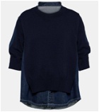 Sacai Denim cotton-blend sweater