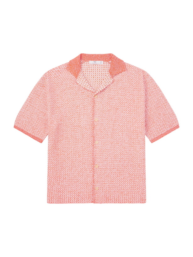 Photo: Inis Meáin - Tonnta Camp-Collar Linen, Cotton and Cashmere-Blend Shirt - Orange
