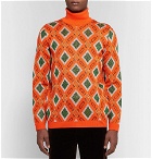 Gucci - Wool-Blend Jacquard Rollneck Sweater - Men - Orange