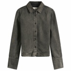Closed Women's Curved Hem Denim Shirt in Dark Grey