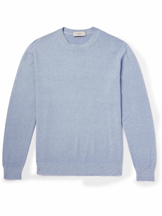 Photo: Agnona - Cashmere and Cotton-Blend Sweater - Blue