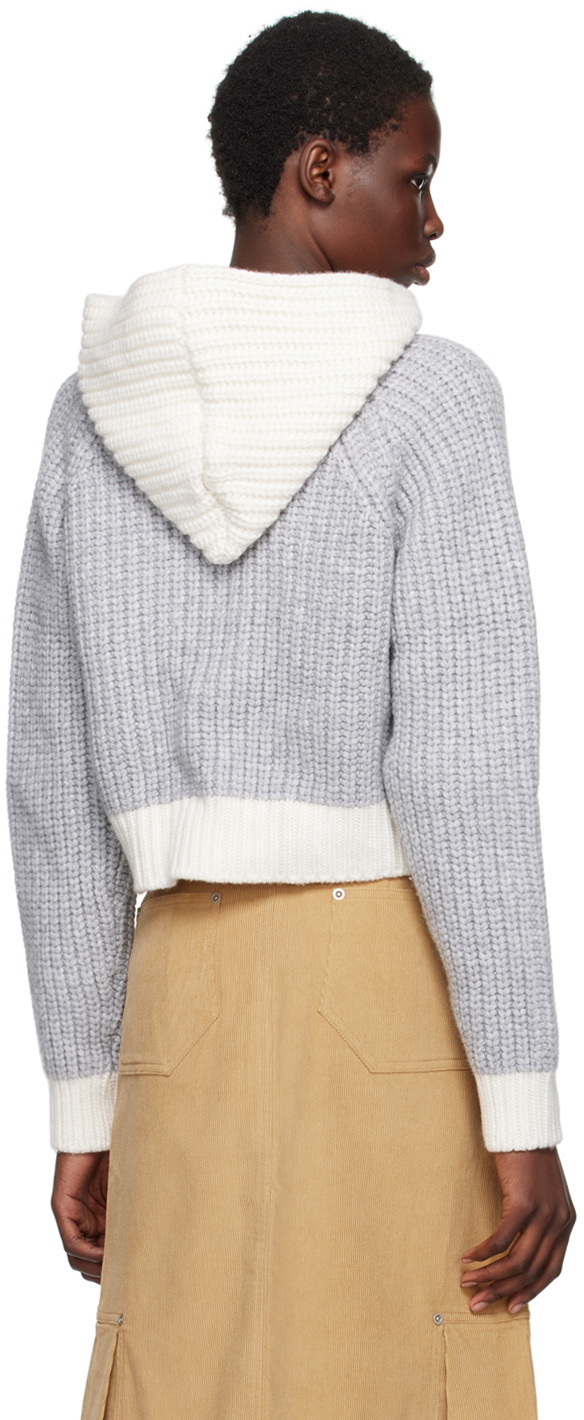 Kijun Gray Crochet Knit Hoodie