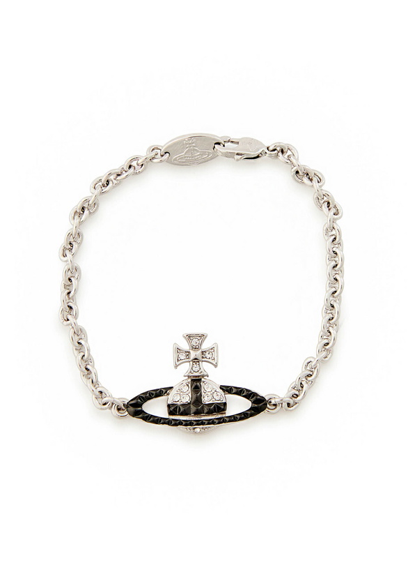Photo: Vivienne Westwood Mayfair Bas Relief orb Rhodium-plated Bracelet - Black - One Size